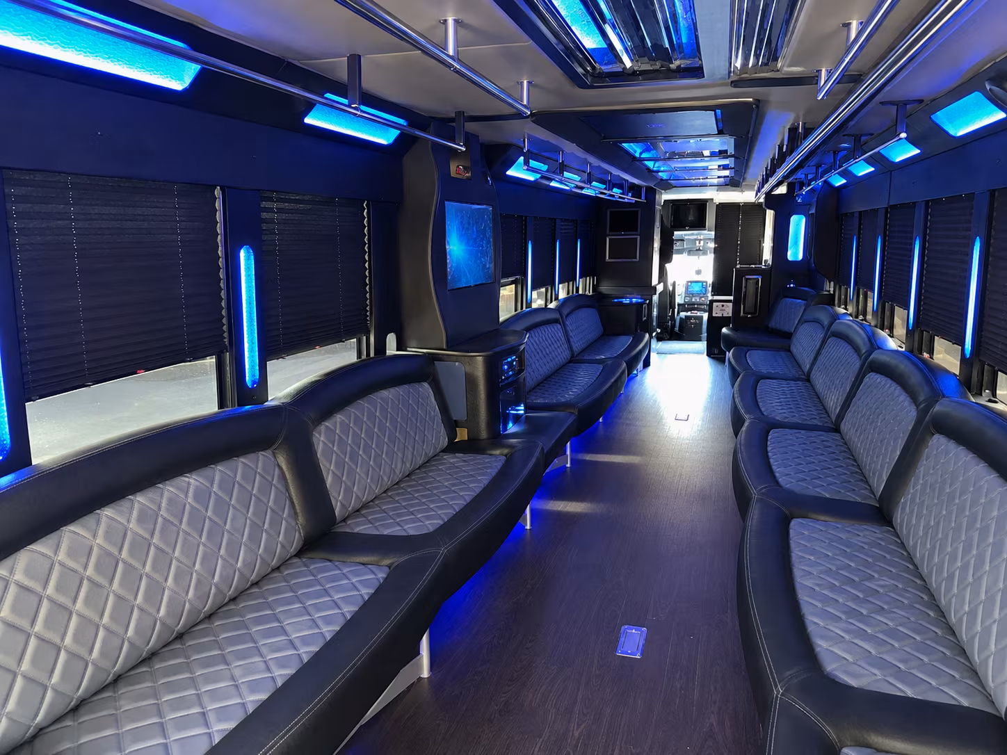 Plano Bachelor & Bachelorette Transportation party bus interior