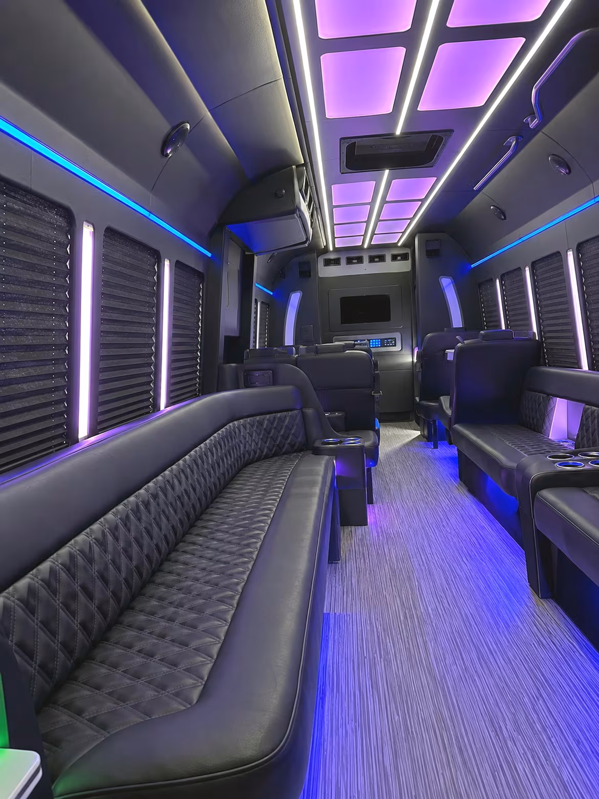 Plano Birthday, Sweet 16, & Quinceañera Transportation party bus interior