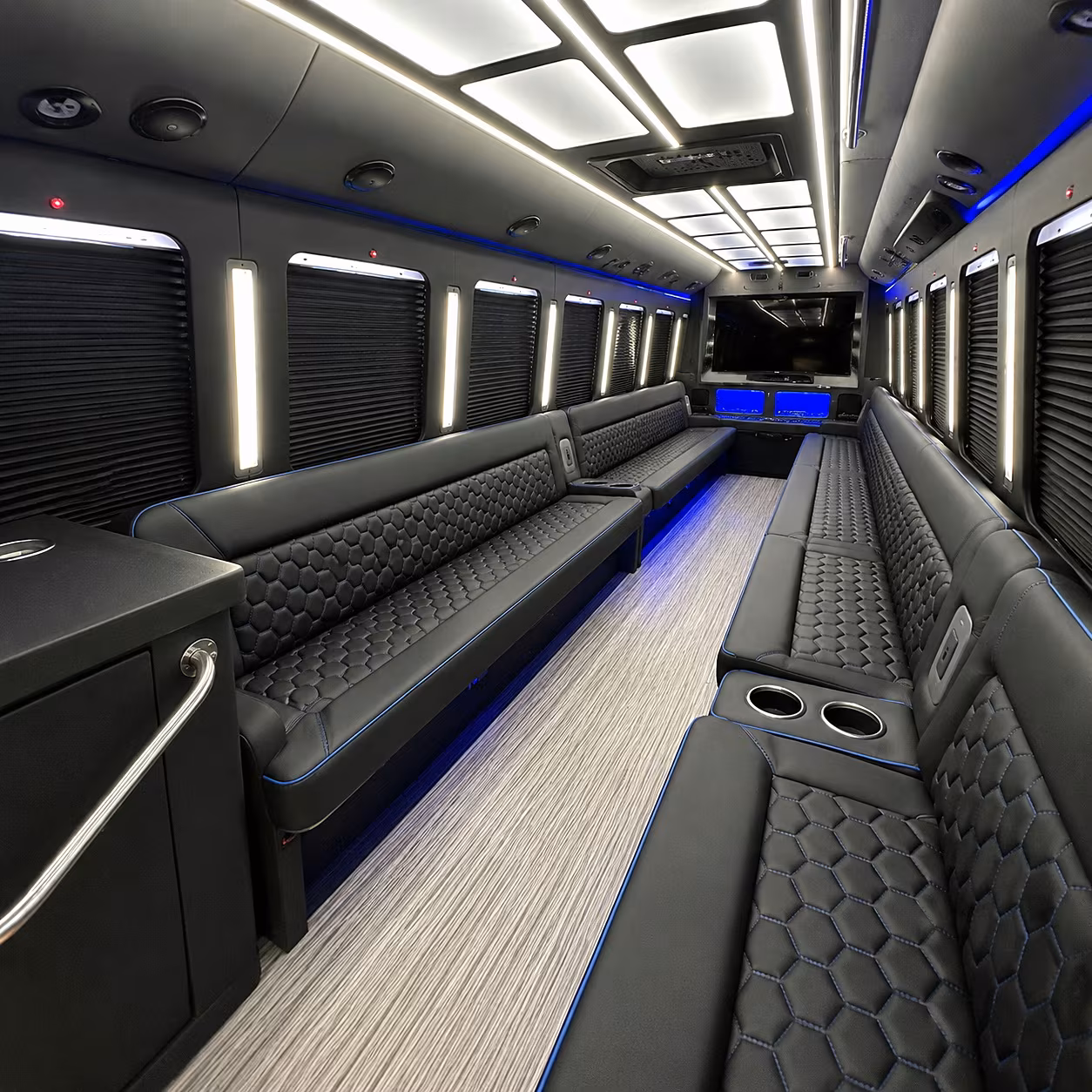 Plano Sporting Event Transportation party bus interior