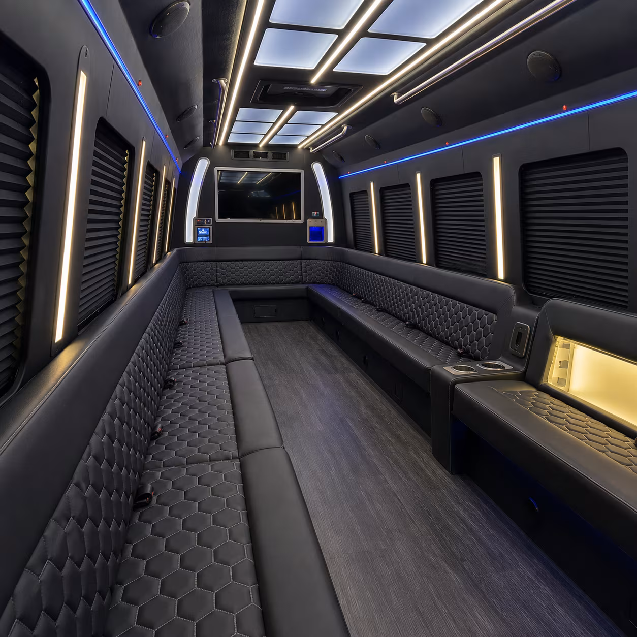 Plano Wedding Transportation party bus exterior