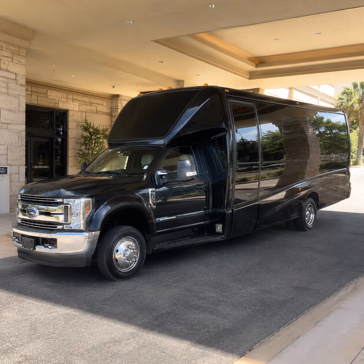 Plano Wedding Transportation party bus exterior