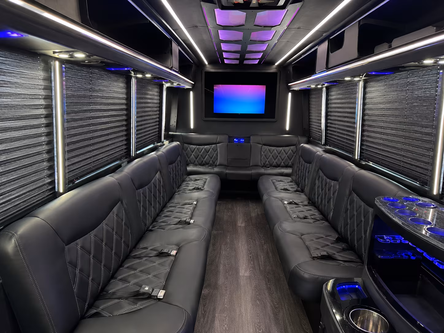 Plano Wedding Transportation party bus exterior