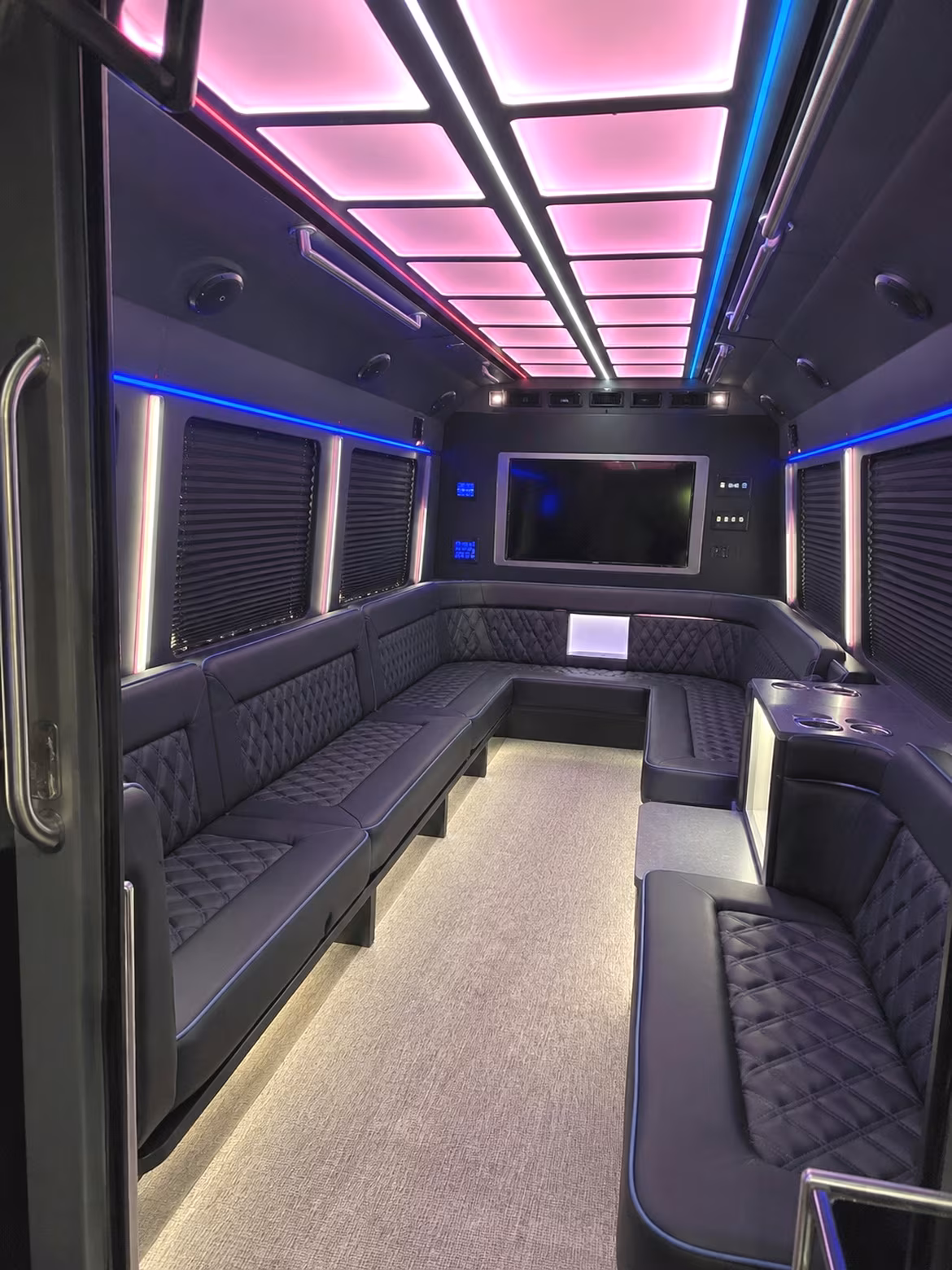 Plano Wedding Transportation party bus interior