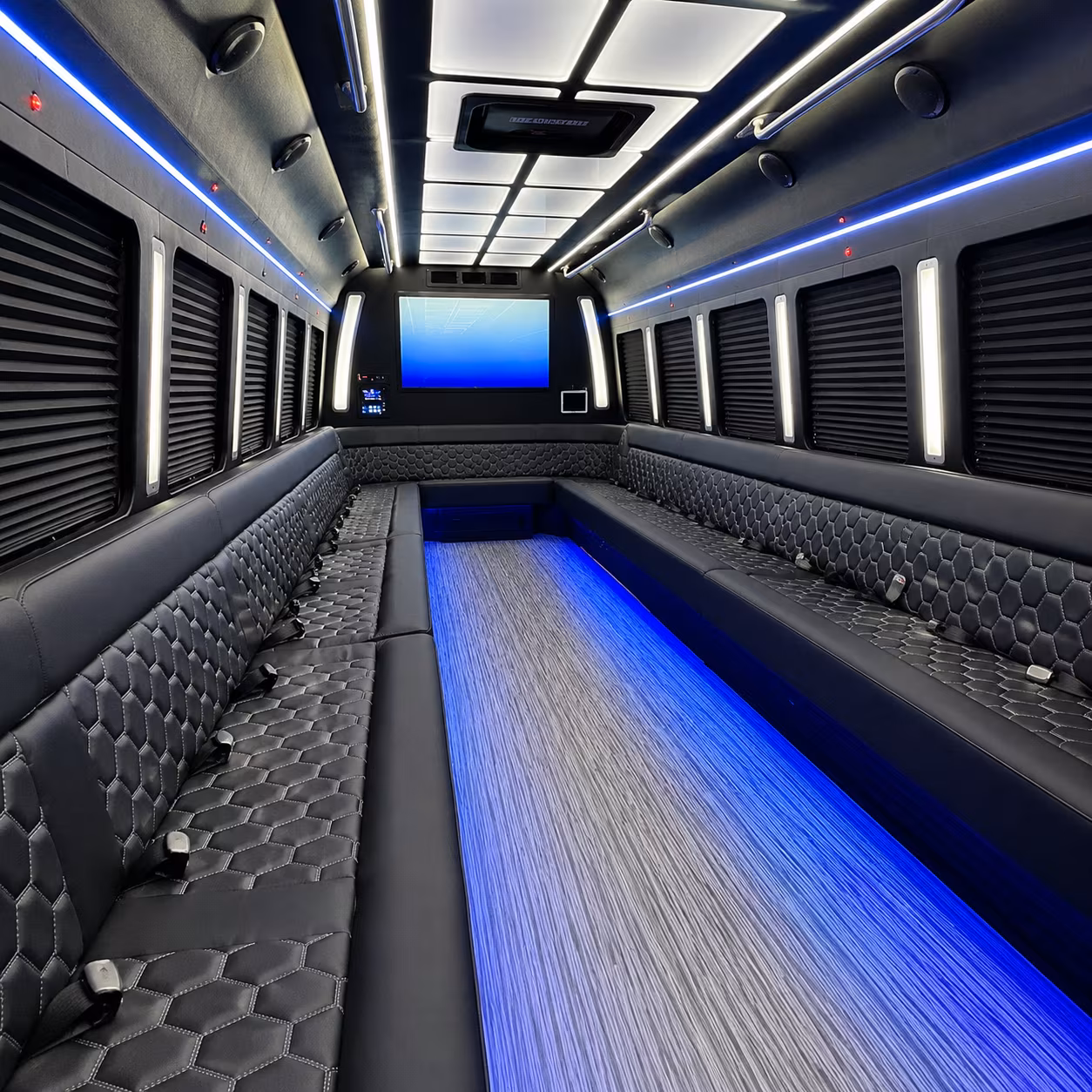 Plano Wedding Transportation party bus exterior
