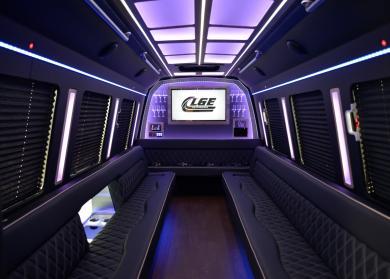 Round Rock 18 Passenger Limo Bus Interior